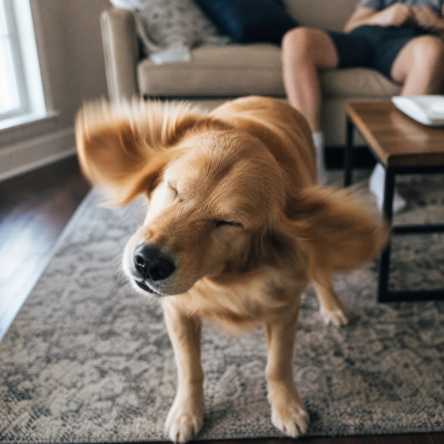 Chien qui secoue la tête