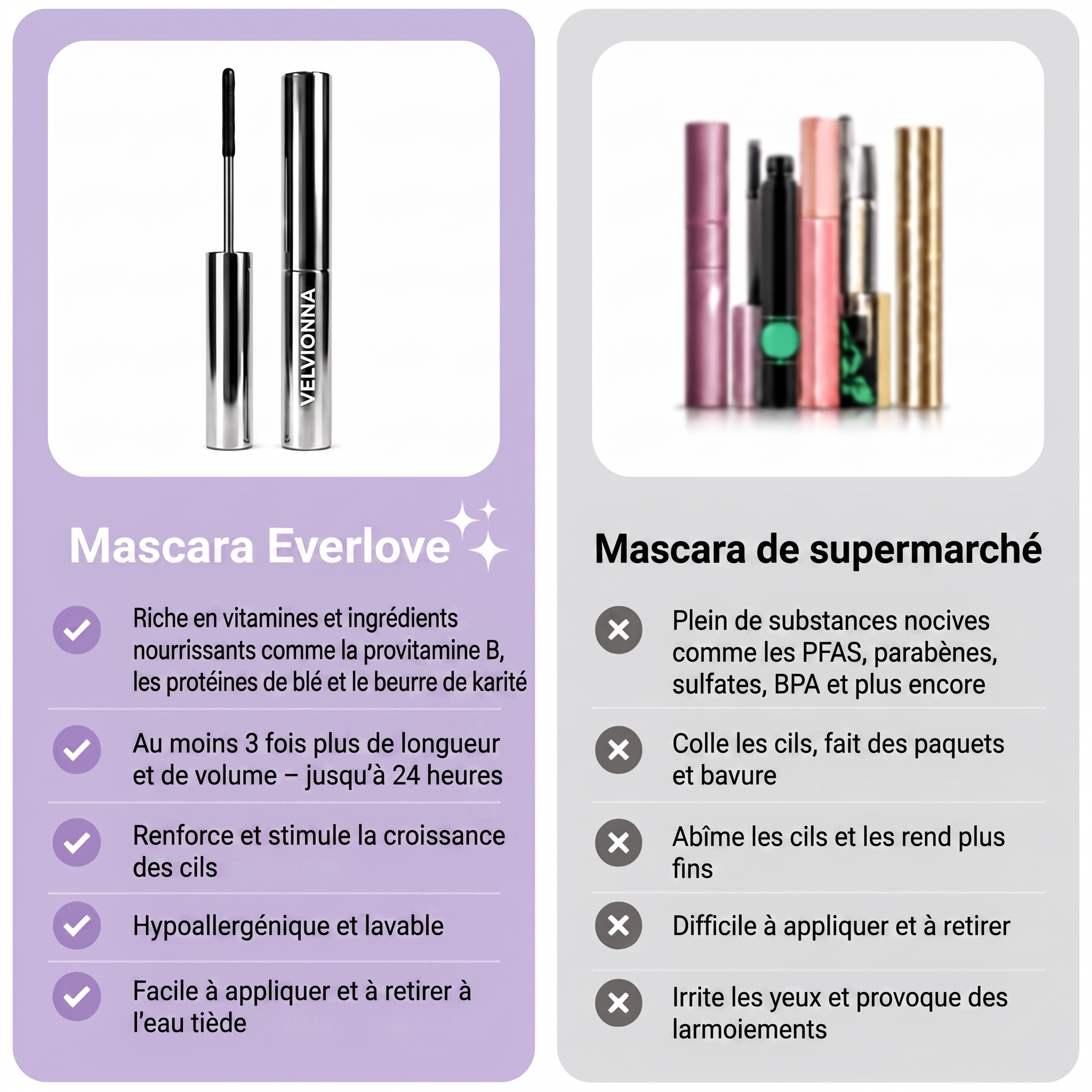 Mascara Everlove vs mascara de supermarche
