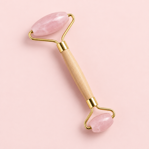 Rouleau visage en quartz rose