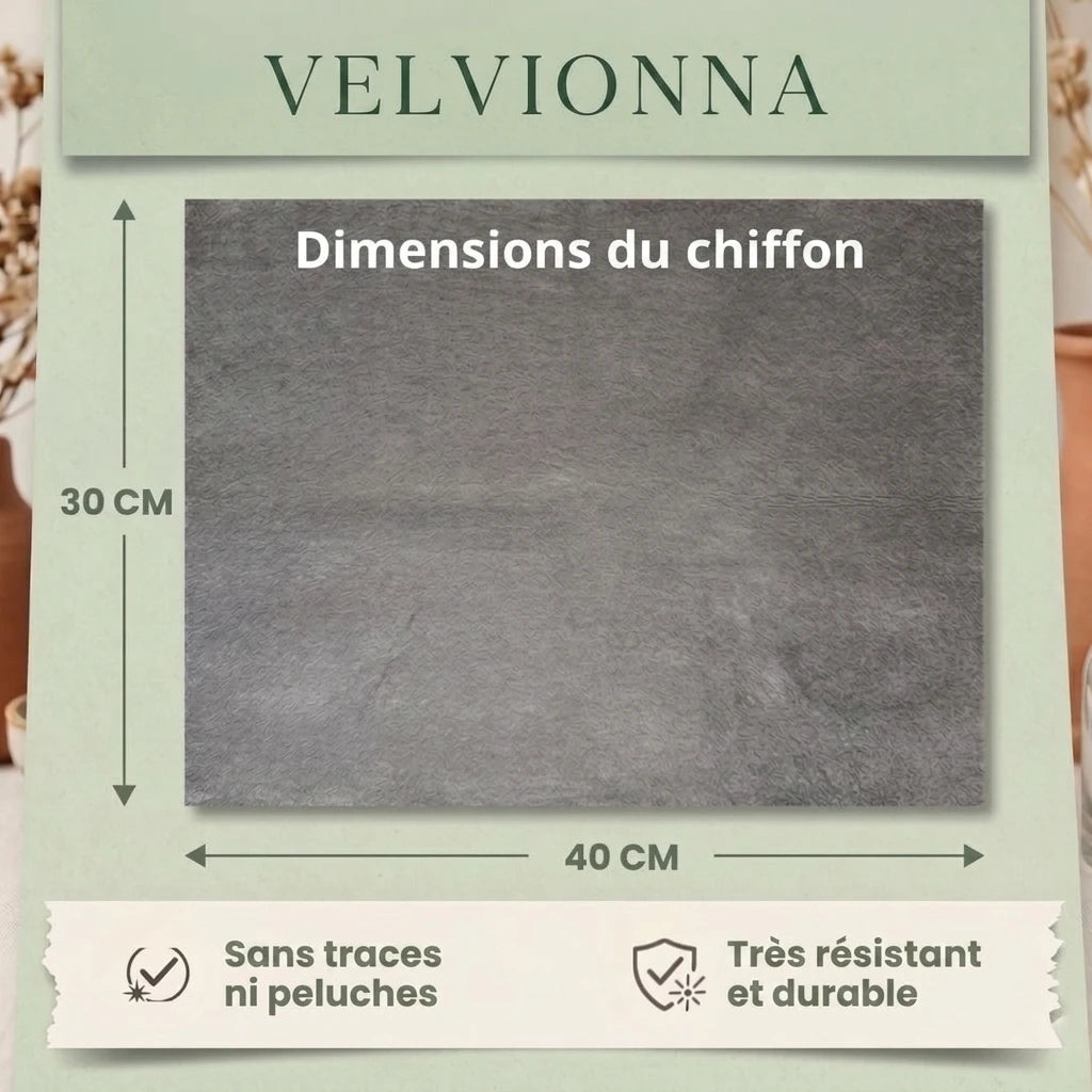 Dimensions du chiffon : 30 x 40 cm