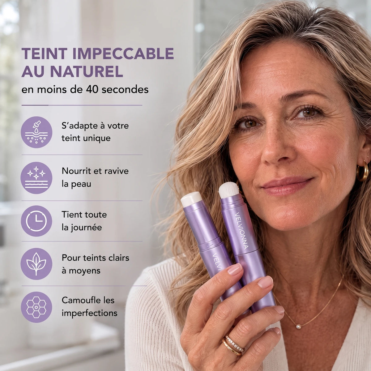 Velvionna™ Fond de teint stick Changing – Le stick qui redonne de l’éclat aux peaux matures