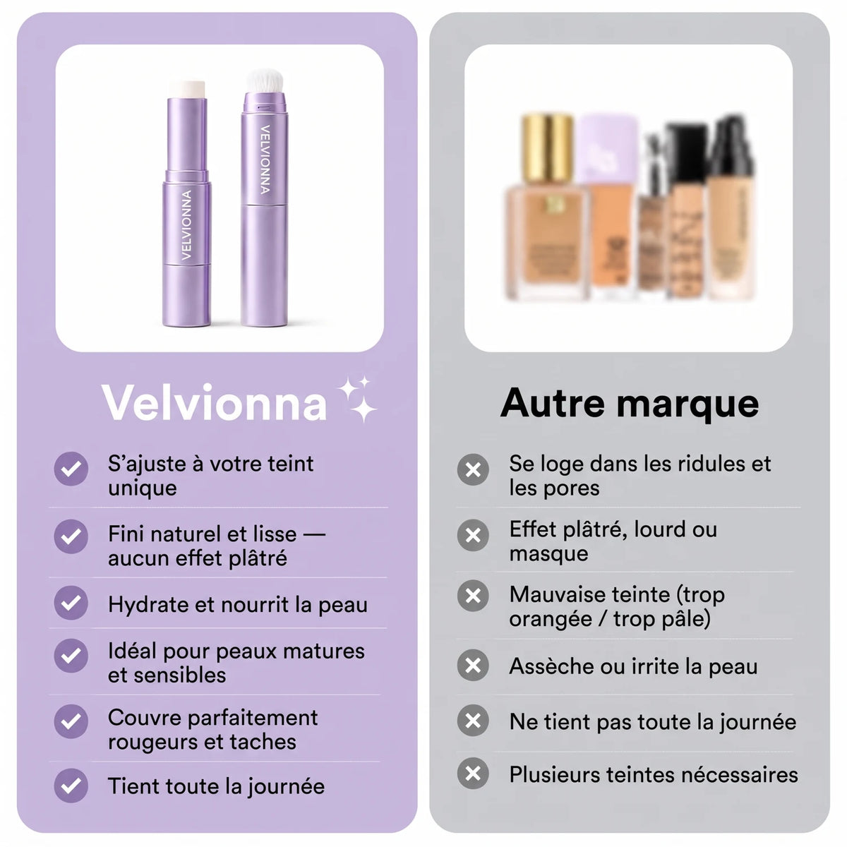 Velvionna™ Fond de teint stick Changing – Le stick qui redonne de l’éclat aux peaux matures
